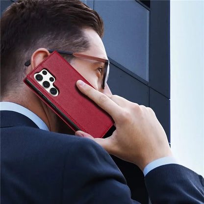 BKS-001 For Samsung Galaxy S23 Ultra Case Magnetic Auto Closing Wallet Phone Cover