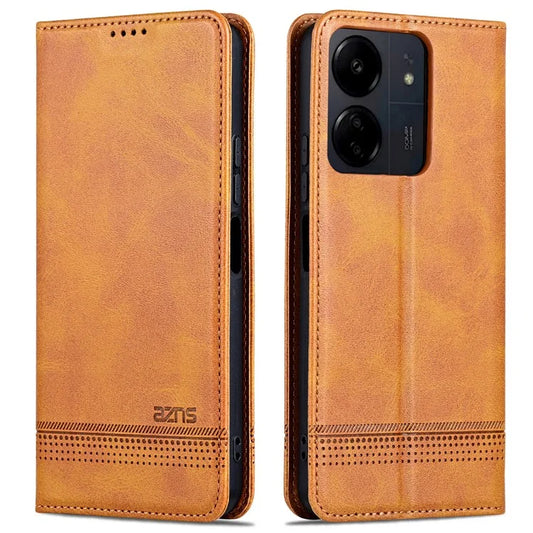 AZNS For Xiaomi Poco C65 4G / Redmi 13C Leather Case Wallet Magnetic Phone Cover