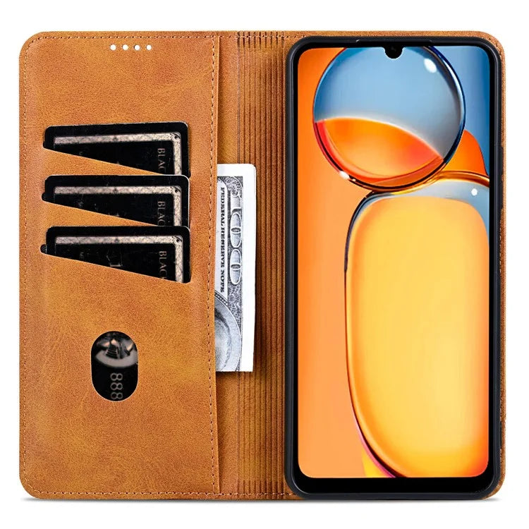 AZNS For Xiaomi Poco C65 4G / Redmi 13C Leather Case Wallet Magnetic Phone Cover