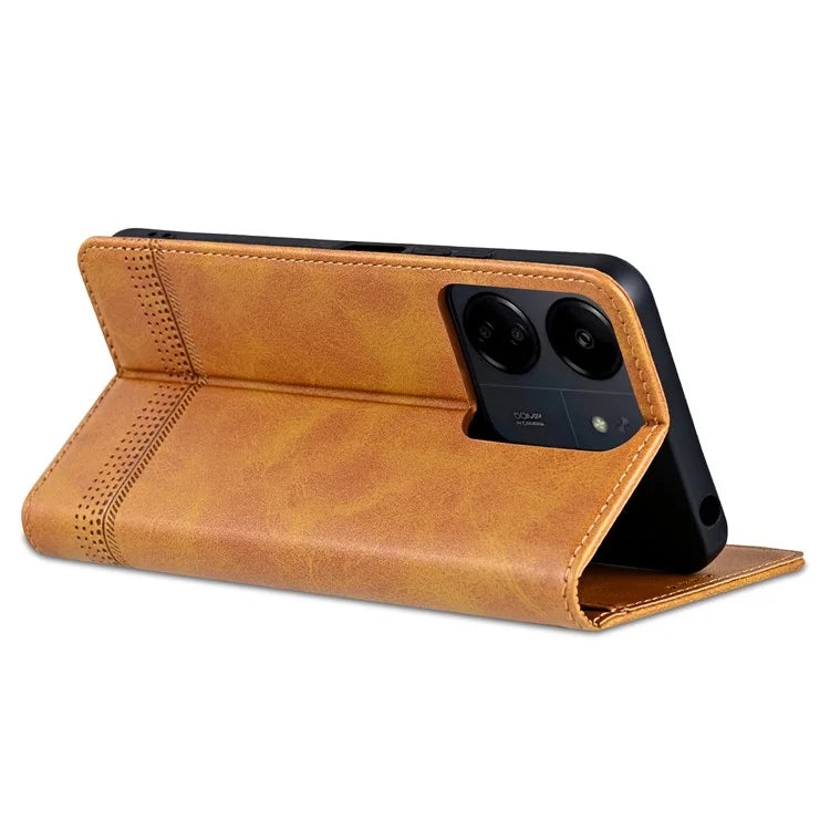 AZNS For Xiaomi Poco C65 4G / Redmi 13C Leather Case Wallet Magnetic Phone Cover