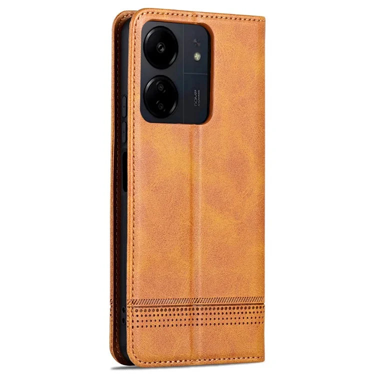 AZNS For Xiaomi Poco C65 4G / Redmi 13C Leather Case Wallet Magnetic Phone Cover