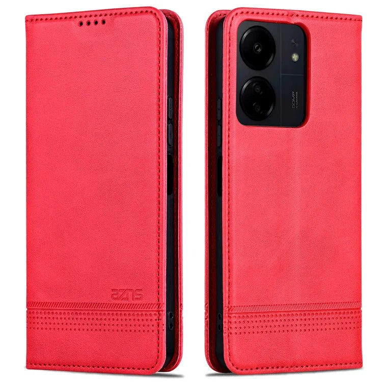 AZNS For Xiaomi Poco C65 4G / Redmi 13C Leather Case Wallet Magnetic Phone Cover