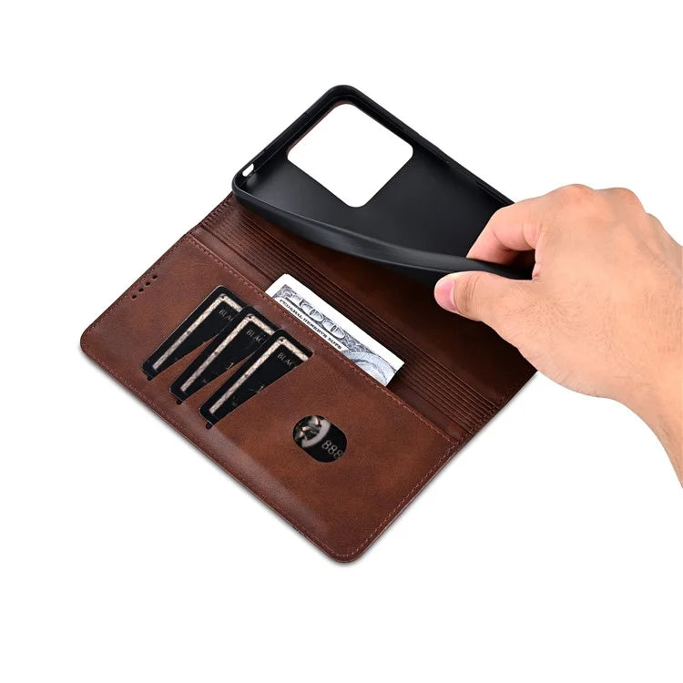 AZNS For Xiaomi Poco C65 4G / Redmi 13C Leather Case Wallet Magnetic Phone Cover