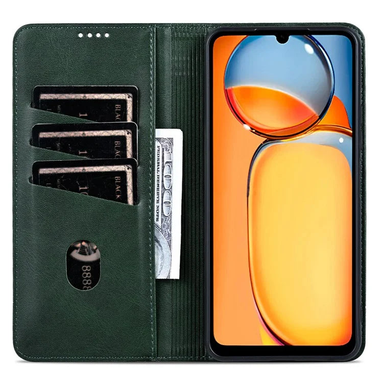AZNS For Xiaomi Poco C65 4G / Redmi 13C Leather Case Wallet Magnetic Phone Cover