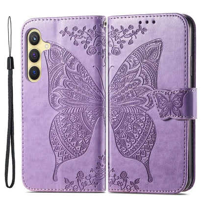 For Samsung Galaxy S24 Case Butterfly Pattern Leather Wallet Cover