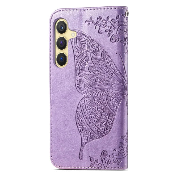 For Samsung Galaxy S24 Case Butterfly Pattern Leather Wallet Cover