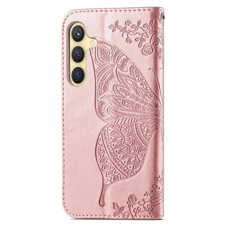 For Samsung Galaxy S24 Case Butterfly Pattern Leather Wallet Cover