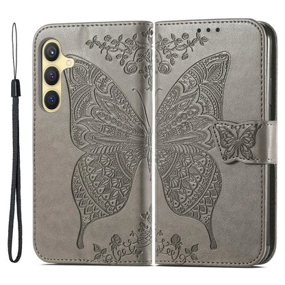 For Samsung Galaxy S24 Case Butterfly Pattern Leather Wallet Cover