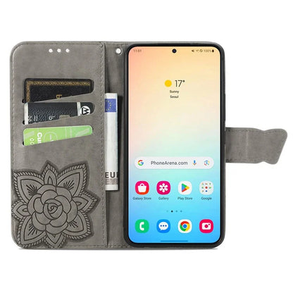 For Samsung Galaxy S24 Case Butterfly Pattern Leather Wallet Cover