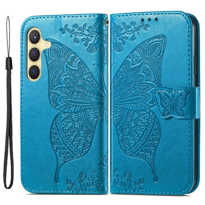 For Samsung Galaxy S24 Case Butterfly Pattern Leather Wallet Cover