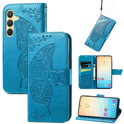 For Samsung Galaxy S24 Case Butterfly Pattern Leather Wallet Cover