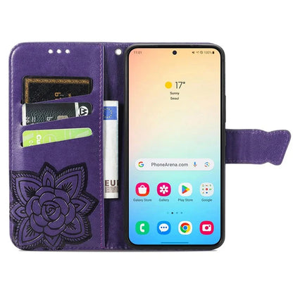 For Samsung Galaxy S24 Case Butterfly Pattern Leather Wallet Cover