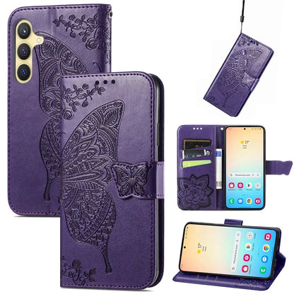 For Samsung Galaxy S24 Case Butterfly Pattern Leather Wallet Cover
