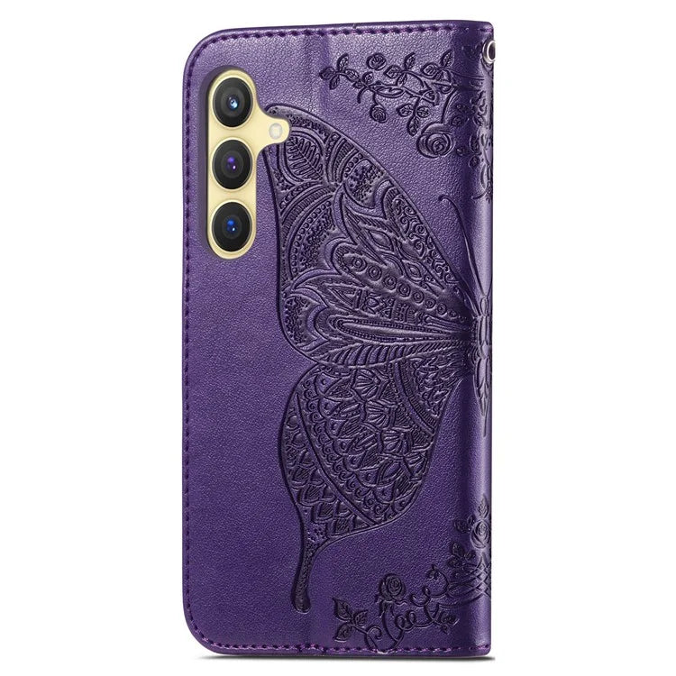 For Samsung Galaxy S24 Case Butterfly Pattern Leather Wallet Cover