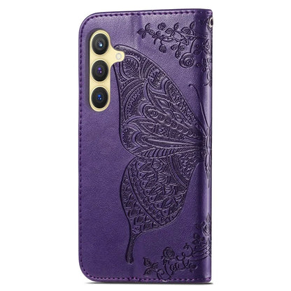 For Samsung Galaxy S24 Case Butterfly Pattern Leather Wallet Cover