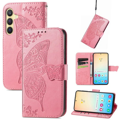 For Samsung Galaxy S24 Case Butterfly Pattern Leather Wallet Cover