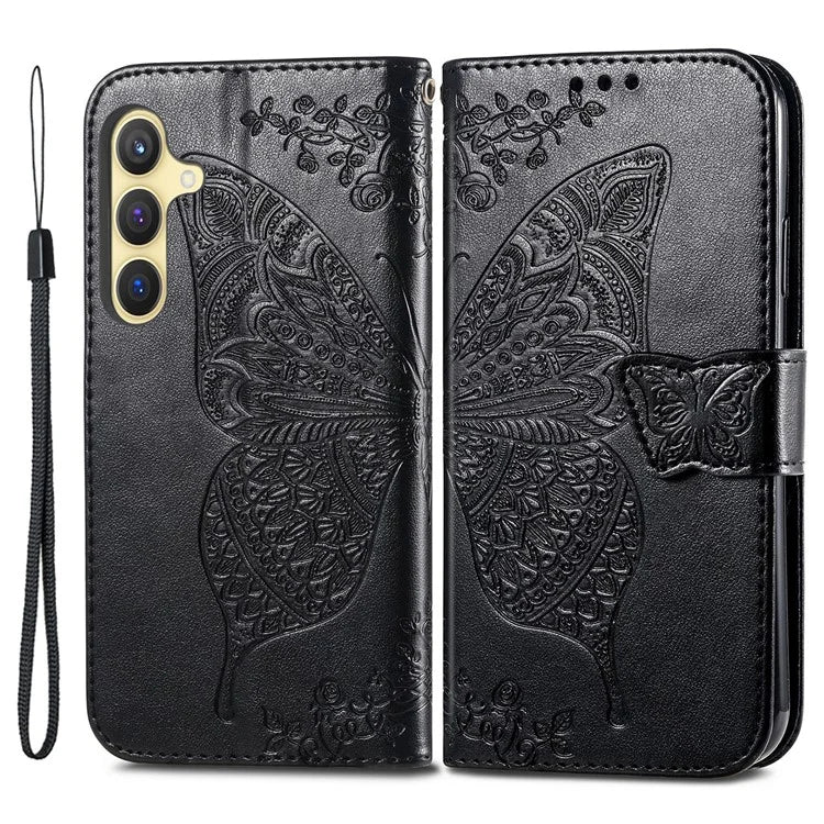 For Samsung Galaxy S24 Case Butterfly Pattern Leather Wallet Cover