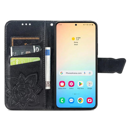 For Samsung Galaxy S24 Case Butterfly Pattern Leather Wallet Cover