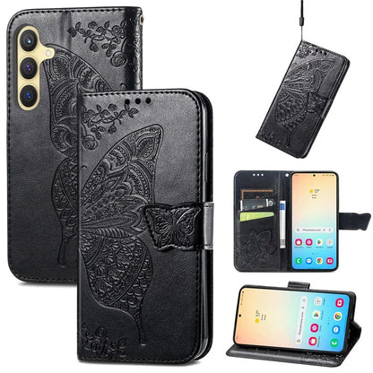 For Samsung Galaxy S24 Case Butterfly Pattern Leather Wallet Cover