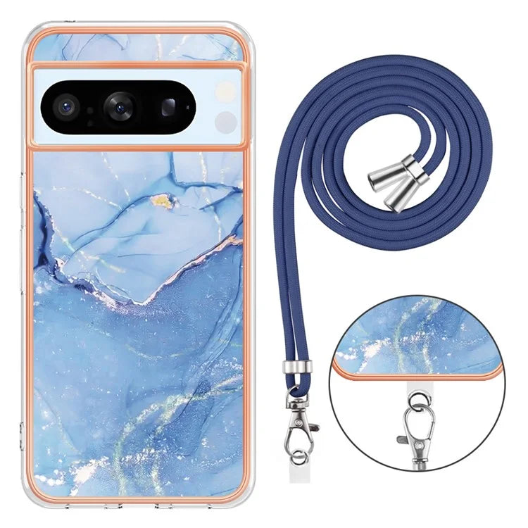 YB IMD Series-18 Style E for Google Pixel 8 Pro Case Soft TPU Marble Pattern 2.0mm Phone Cover