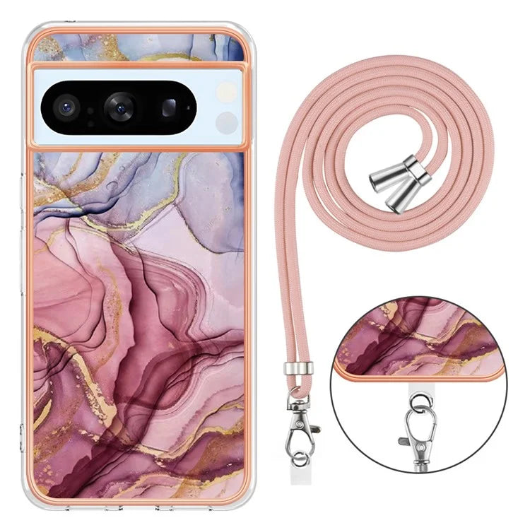 YB IMD Series-18 Style E for Google Pixel 8 Pro Case Soft TPU Marble Pattern 2.0mm Phone Cover