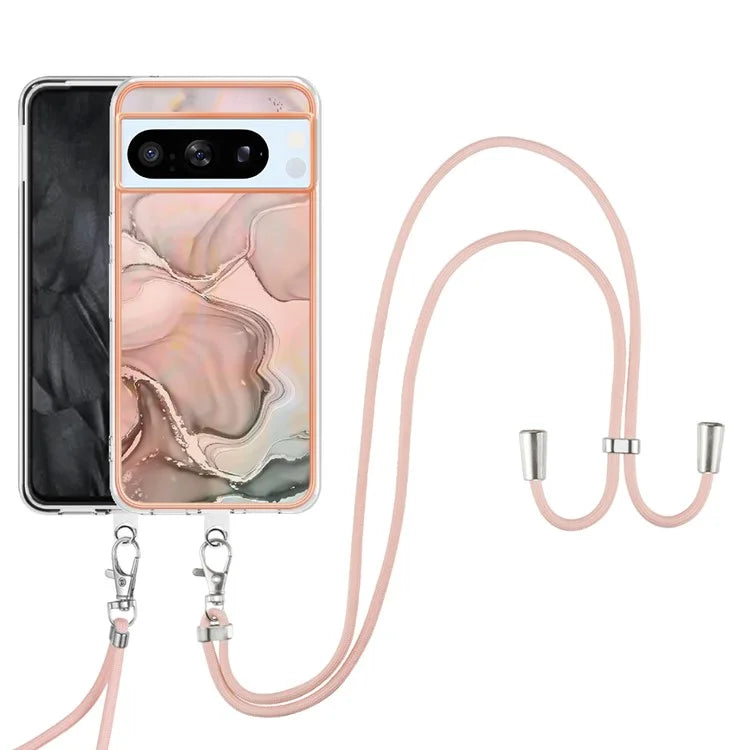YB IMD Series-18 Style E for Google Pixel 8 Pro Case Soft TPU Marble Pattern 2.0mm Phone Cover
