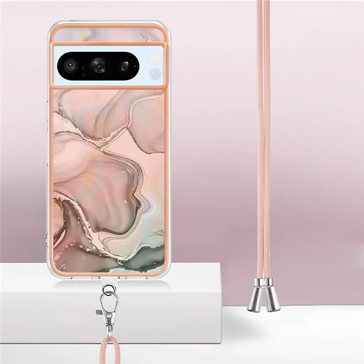 YB IMD Series-18 Style E for Google Pixel 8 Pro Case Soft TPU Marble Pattern 2.0mm Phone Cover