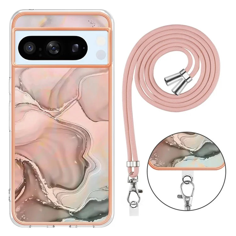 YB IMD Series-18 Style E for Google Pixel 8 Pro Case Soft TPU Marble Pattern 2.0mm Phone Cover