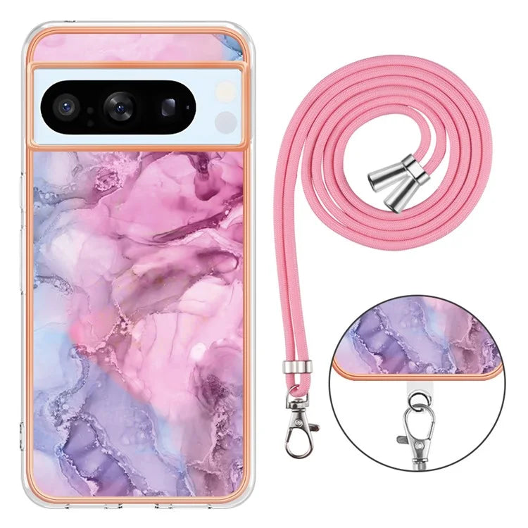 YB IMD Series-18 Style E for Google Pixel 8 Pro Case Soft TPU Marble Pattern 2.0mm Phone Cover