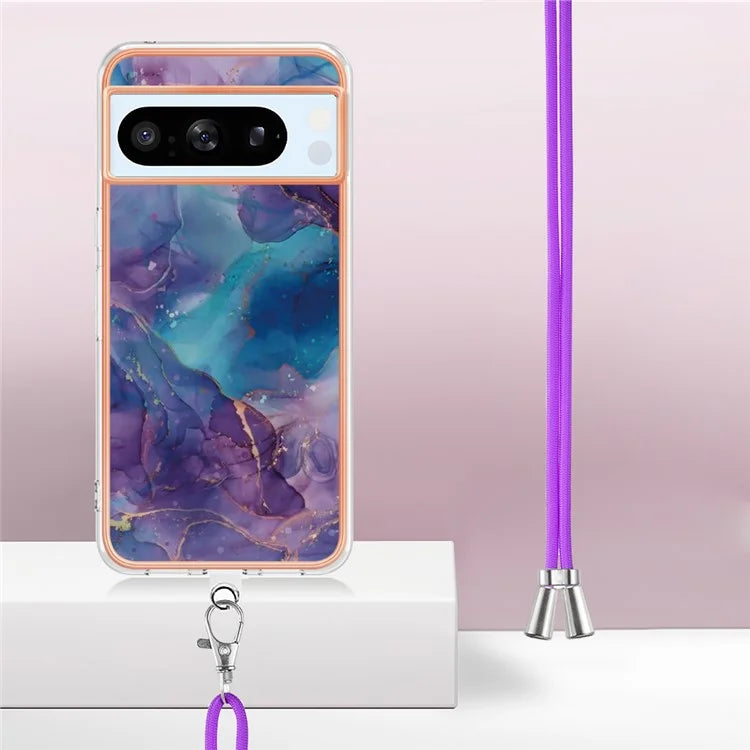 YB IMD Series-18 Style E for Google Pixel 8 Pro Case Soft TPU Marble Pattern 2.0mm Phone Cover