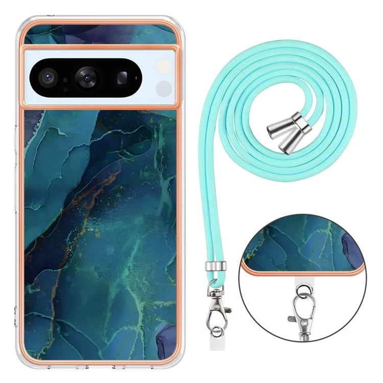 YB IMD Series-18 Style E for Google Pixel 8 Pro Case Soft TPU Marble Pattern 2.0mm Phone Cover