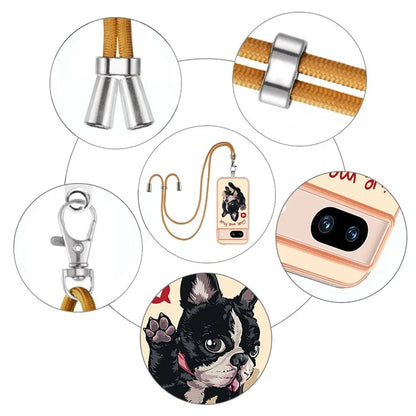 YB IMD Series-21 Style-D for Google Pixel 8a TPU Case Pattern Phone Cover with Lanyard