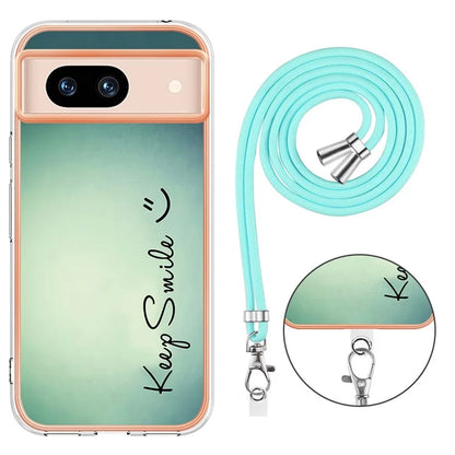 YB IMD Series-21 Style-D for Google Pixel 8a TPU Case Pattern Phone Cover with Lanyard