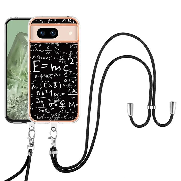 YB IMD Series-21 Style-D for Google Pixel 8a TPU Case Pattern Phone Cover with Lanyard