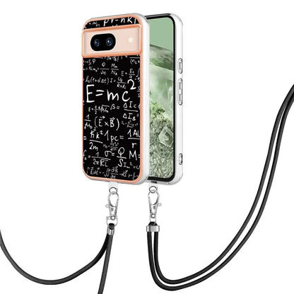 YB IMD Series-21 Style-D for Google Pixel 8a TPU Case Pattern Phone Cover with Lanyard