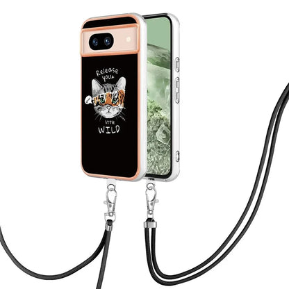 YB IMD Series-21 Style-D for Google Pixel 8a TPU Case Pattern Phone Cover with Lanyard