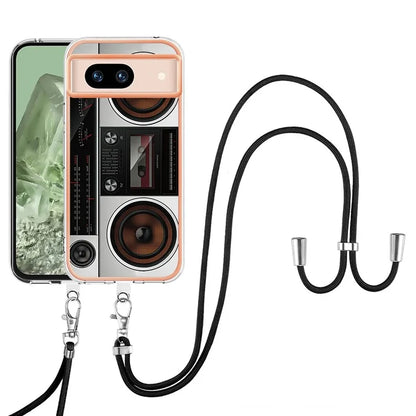 YB IMD Series-21 Style-D for Google Pixel 8a TPU Case Pattern Phone Cover with Lanyard