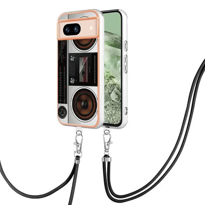 YB IMD Series-21 Style-D for Google Pixel 8a TPU Case Pattern Phone Cover with Lanyard