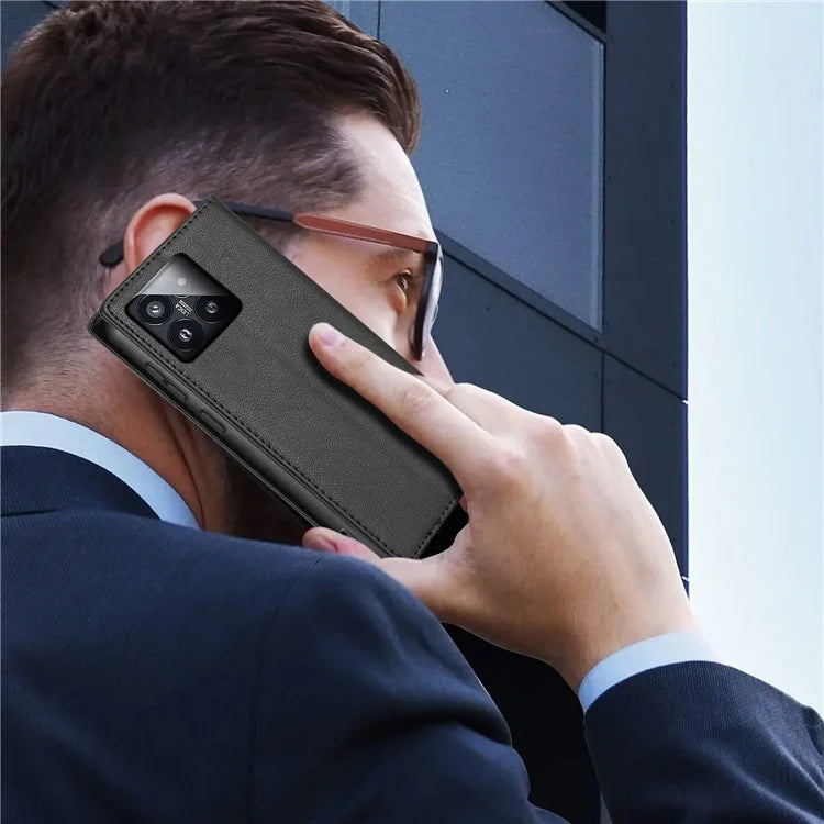 BKS-001 For Xiaomi 14 Pro Leather Case Shockproof Phone Cover with Wallet