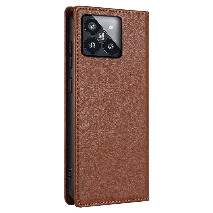 BKS-001 For Xiaomi 14 Pro Leather Case Shockproof Phone Cover with Wallet