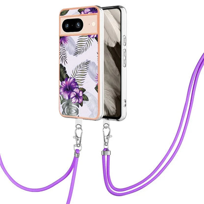 YB IMD Series-4 for Google Pixel 8 Case Soft TPU Electroplating Phone Protector with Lanyard