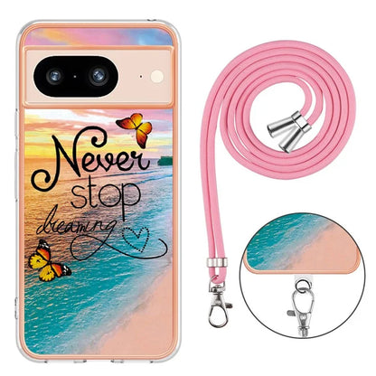 YB IMD Series-4 for Google Pixel 8 Case Soft TPU Electroplating Phone Protector with Lanyard