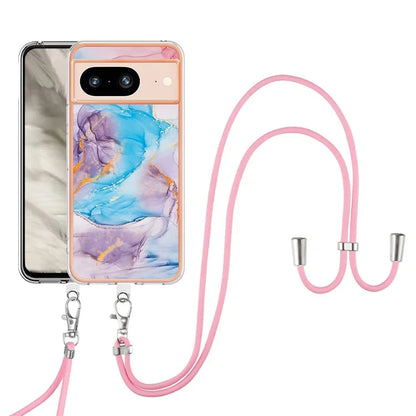 YB IMD Series-4 for Google Pixel 8 Case Soft TPU Electroplating Phone Protector with Lanyard