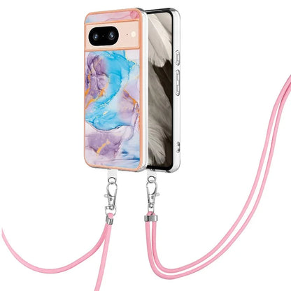 YB IMD Series-4 for Google Pixel 8 Case Soft TPU Electroplating Phone Protector with Lanyard