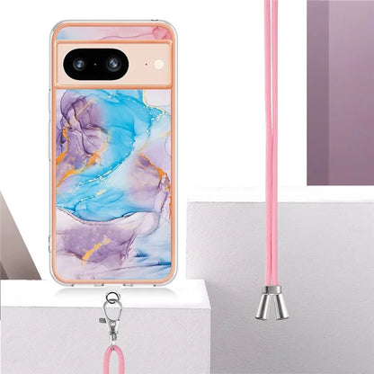 YB IMD Series-4 for Google Pixel 8 Case Soft TPU Electroplating Phone Protector with Lanyard