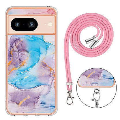 YB IMD Series-4 for Google Pixel 8 Case Soft TPU Electroplating Phone Protector with Lanyard