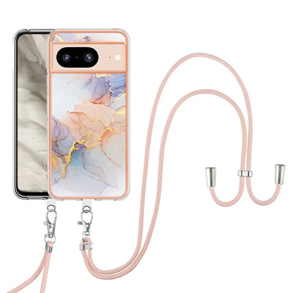 YB IMD Series-4 for Google Pixel 8 Case Soft TPU Electroplating Phone Protector with Lanyard