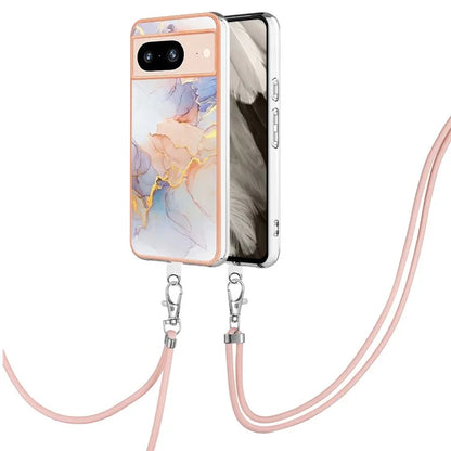 YB IMD Series-4 for Google Pixel 8 Case Soft TPU Electroplating Phone Protector with Lanyard