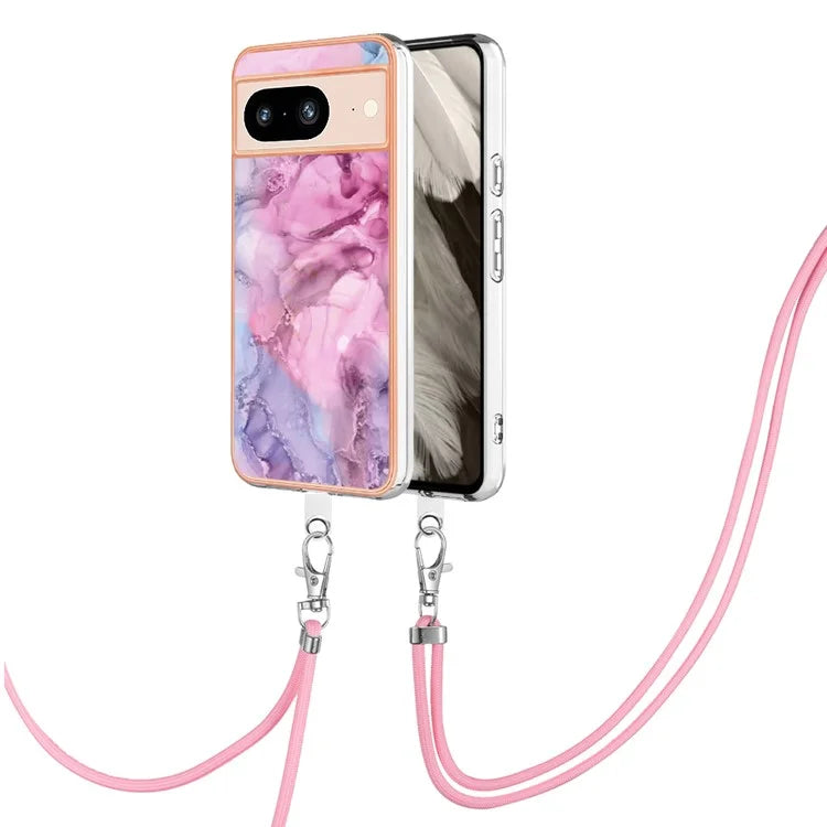YB IMD Series-18 Style E for Google Pixel 8 Case Marble Pattern 2.0mm TPU Phone Cover