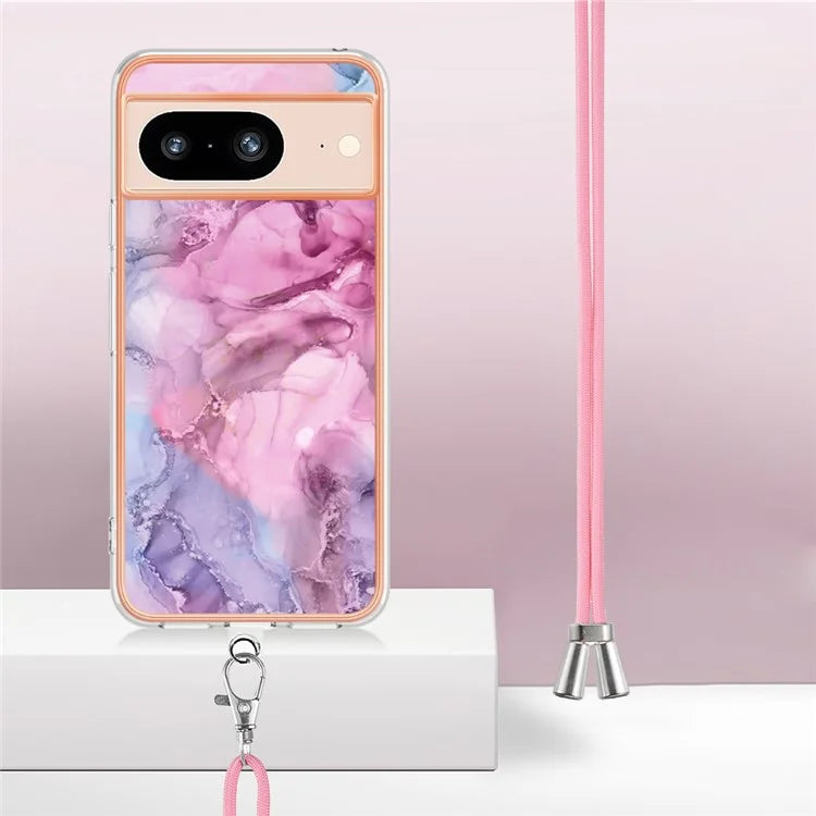 YB IMD Series-18 Style E for Google Pixel 8 Case Marble Pattern 2.0mm TPU Phone Cover